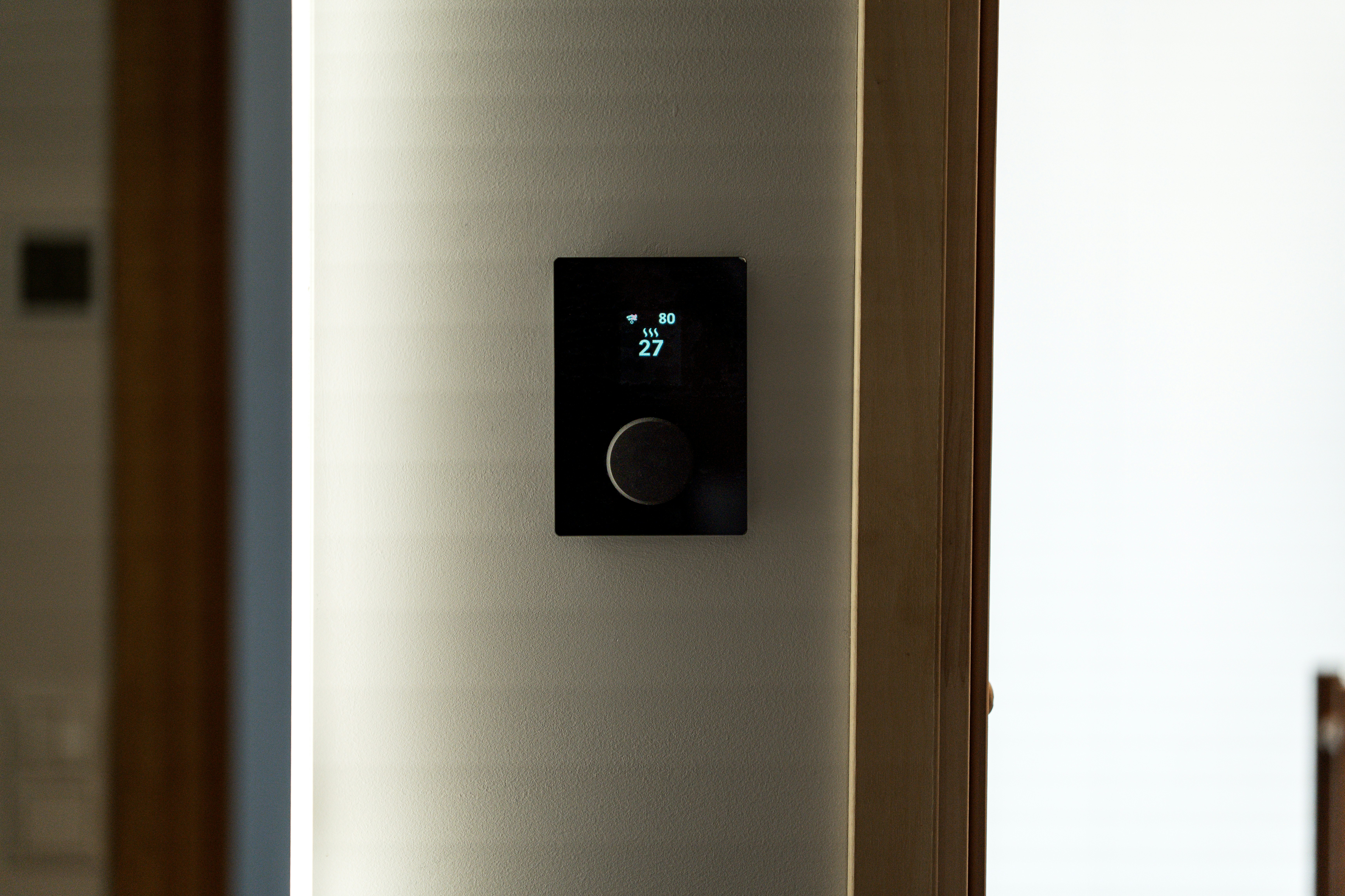 Thermostat on a wall
